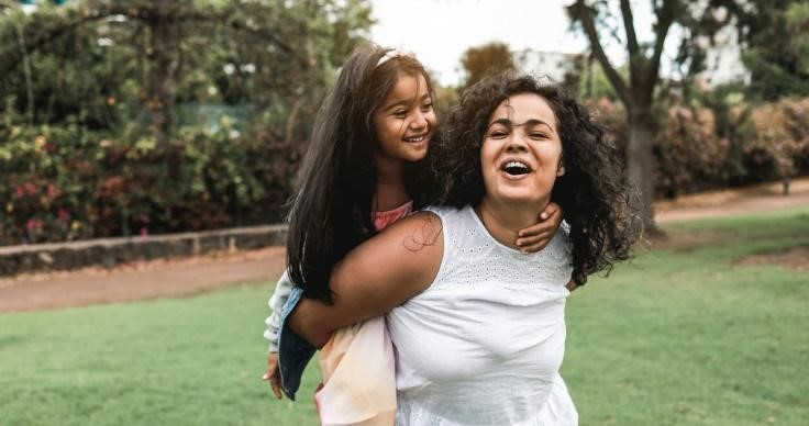 A mother and daughter bonding